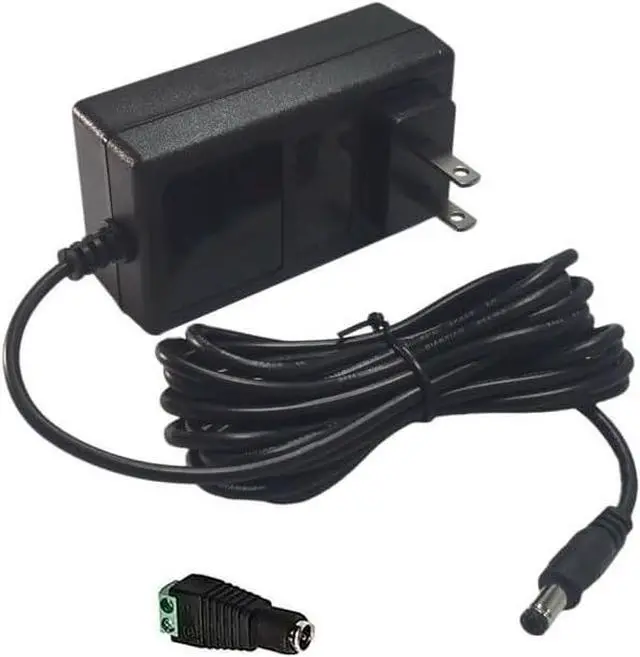 Main image of DC 12V 2Amp 10ft Power Adapter Cord 100-240 50/60Hz to 12 Volts DC Power Supply 2A 1.5A 1A Universal AC/DC Adapter Transformer for DC12V Light Security CCTV Camera