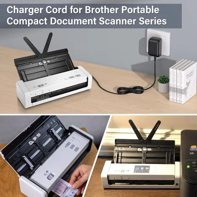 Alt view image 4 of 7 - 5V 3A Charger Power Cord for Brother ADS-1700W ADS-1300 ADS-1250W ADS-1200 ADS-1190 ADS1700W ADS1300 Compact Color Desktop Document Scanner SA-AD-001 US UU318-0530 DC5V Power Supply AC DC Ddapter Plug