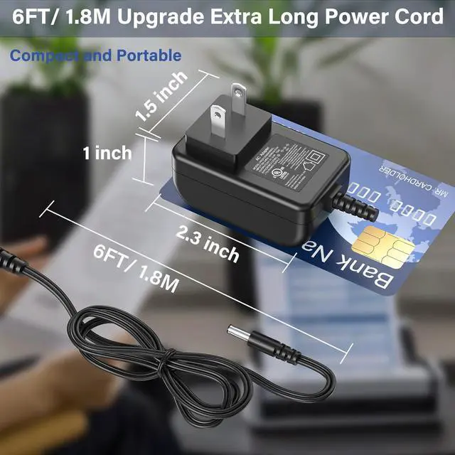 Alt view image 7 of 7 - 5V 3A Charger Power Cord for Brother ADS-1700W ADS-1300 ADS-1250W ADS-1200 ADS-1190 ADS1700W ADS1300 Compact Color Desktop Document Scanner SA-AD-001 US UU318-0530 DC5V Power Supply AC DC Ddapter Plug