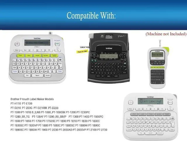 Alt view image 2 of 6 - Genuine 9V 1.6A AC/DC Adapter for Brother P-Touch PT-1890 PT-D215E D201CS PT-D210 D220 D200VP PT-E100 PT-E105 E110 PT-H100 H110 H111 H200 Pro PT-P300BT Label Maker Printer AD-24ESA AD-24 Power Supply