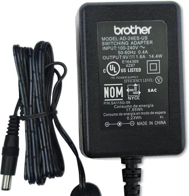 Main image of Genuine 9V 1.6A AC/DC Adapter for Brother P-Touch PT-1890 PT-D215E D201CS PT-D210 D220 D200VP PT-E100 PT-E105 E110 PT-H100 H110 H111 H200 Pro PT-P300BT Label Maker Printer AD-24ESA AD-24 Power Supply