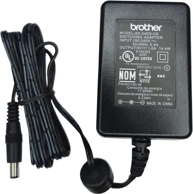 Alt view image 5 of 6 - Genuine 9V 1.6A AC/DC Adapter for Brother P-Touch PT-1890 PT-D215E D201CS PT-D210 D220 D200VP PT-E100 PT-E105 E110 PT-H100 H110 H111 H200 Pro PT-P300BT Label Maker Printer AD-24ESA AD-24 Power Supply