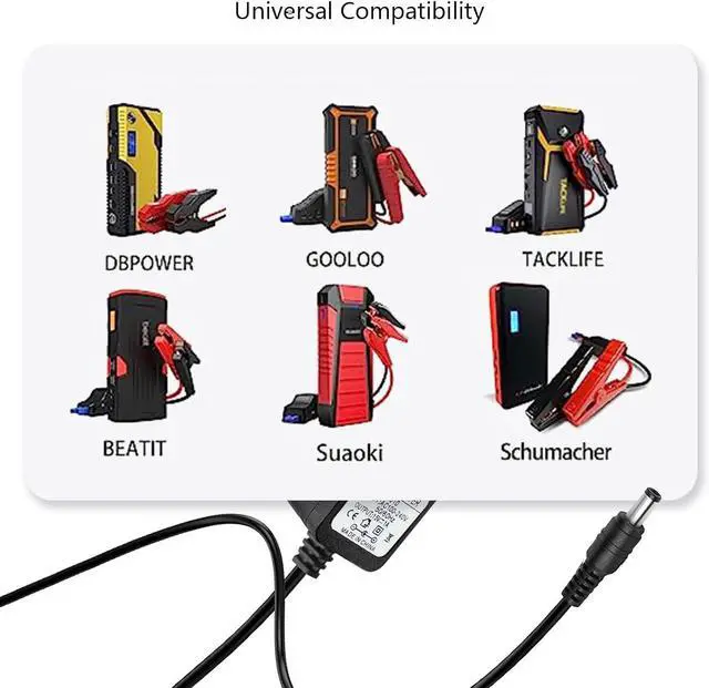 Alt view image 3 of 5 - DC 15V 1A Car Jump Starter Power Cord Charger for Peak 450A 500A 600A 800A 1000A Auto Battery Booster AC Adapter Compatible with Beatit Schumacher Tacklife Gooloo DBPower DJS50 Jump Starters