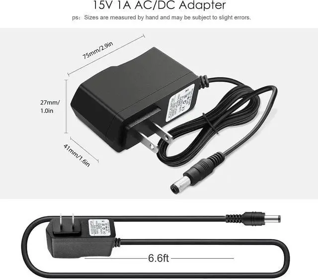 Alt view image 5 of 5 - DC 15V 1A Car Jump Starter Power Cord Charger for Peak 450A 500A 600A 800A 1000A Auto Battery Booster AC Adapter Compatible with Beatit Schumacher Tacklife Gooloo DBPower DJS50 Jump Starters
