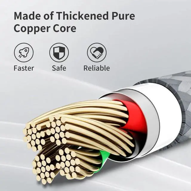 Alt view image 6 of 6 - Multi Charging Cable(3Pack 4FT) 3 in 1 Charging Cable Nylon Braided Multiple USB Cable Universal Charging Cord with Type-C Micro USB and IP Port for Cell Phones and More