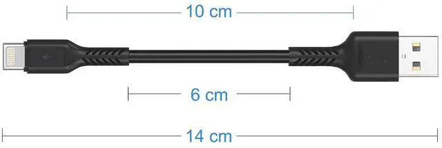 Alt view image 2 of 7 - 4 inch iPhone Charging Cable Short USB to Lightning Cable Small iPhone Charger Cord 5 Pack -Black