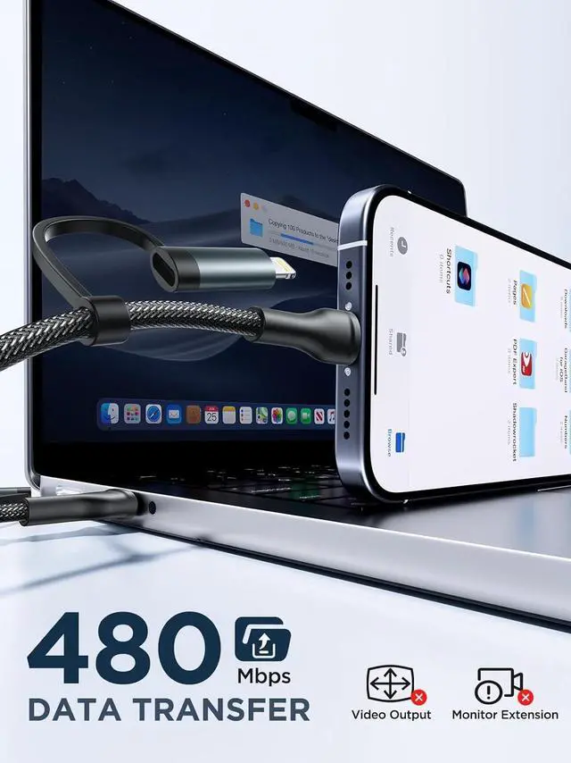 Alt view image 7 of 7 - 4 in 1 Charging Cable [2Pack 6.6FT] 60W Fast Charging Cord  MFi Certified Lightning Cable Nylon Braided Multi USB C Cable for iPhone 16/15 14 13 iPad  Galaxy MacBook iPad Tablets and More