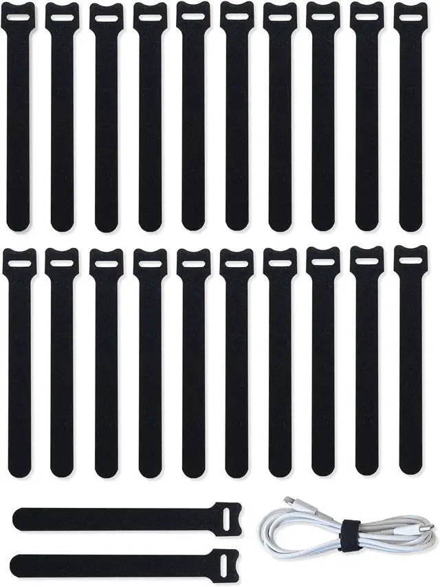 Main image of 50pcs 4 Inch Cable Ties for Charging Cords Wire Ties Cord Ties Cable Straps Reusable Adjustable Heavy Duty Self-Locking Black