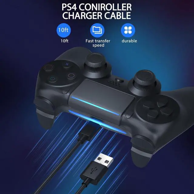 Alt view image 6 of 6 - 10ft PS4 Controller Charging Cable Compatible with Xbox One Controller PS4 Charger Cord for Playstation-4 PS 4 Slim Pro Dualshock 4 Fire Stick Game Accessories Micro-USB Data Cord for Xbox One S X