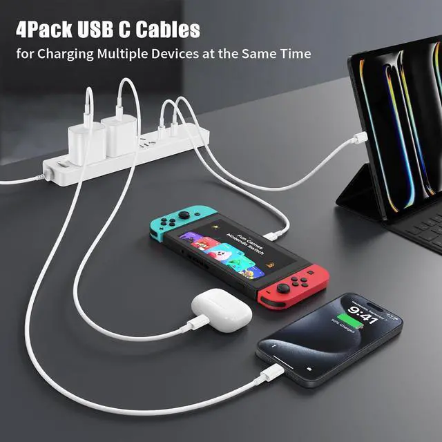 Alt view image 2 of 7 - USB C to USB C Cable 3FT for  iPhone 17 16 Charger Cord 4Pack 60W C to C Cable Fast Charging Wire for iPhone 16 15 Pro Plus Pro Max iPad Pro/Air MacBook Pro/Air for Galaxy S24 S23 and More