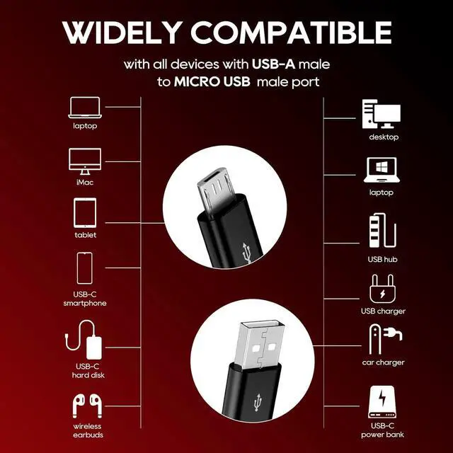 Alt view image 4 of 7 - USB to Micro USB Splitter 4 in 1 Charging Cable for Multiple Devices 2.0 Type A Male to 4 USBMicro Male Adapter Cable for Data Sync Charging 1.64ft