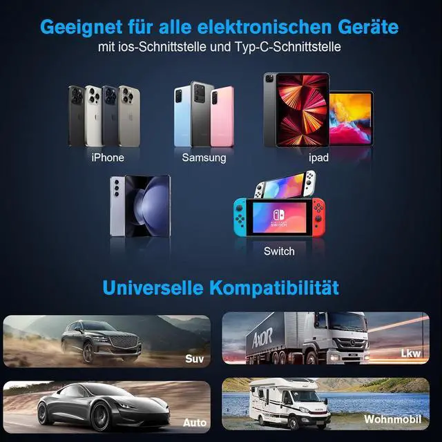 Alt view image 6 of 7 - 4 in 1 Retractable Car Charger USB C Fast Charging Adapter[Max80W] with USB-i Cable&Dual Charge Port Compatible with iPhone 16/15/14/13/12/11 Pro Max Plus/iPad/AirPods Galaxy Google GPSUSB-C/USB-i