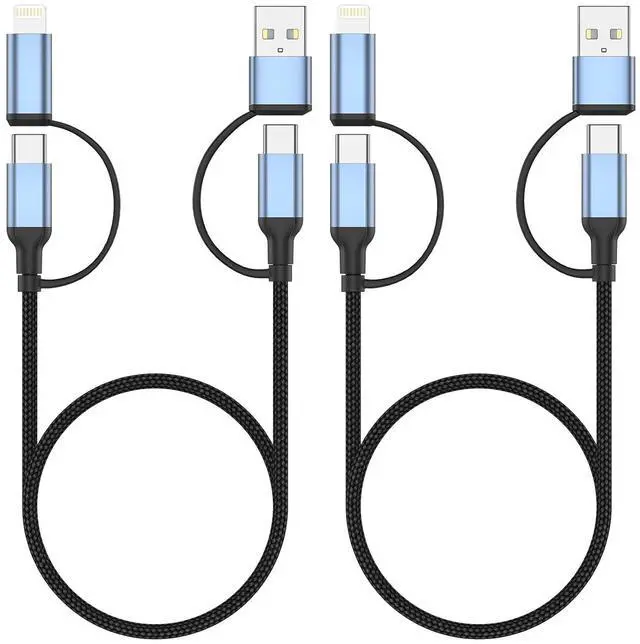 Main image of 4 in 1 Charging Cable 2 FT Car Charger Cable for iPhone 16 15 Pro 60W Fast Charging USB C Lightning Adapter USB C to USB C 4 in 1 Multi Charger Cord for iPhone 16/15/14/13/12 Series iPad Pixel