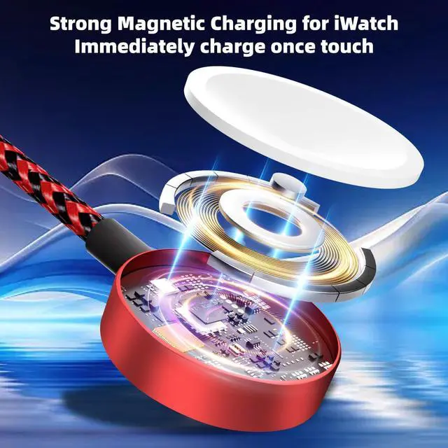 Alt view image 4 of 7 - Travel Essentials 4in2 Multi Charging Cable for  Watch Charger USB A/C to Dual Type C/IP/iWatch Charger Travel Chargers for Multiple Devices Compatible with iWatch Series&iPhone 16-12 5FT