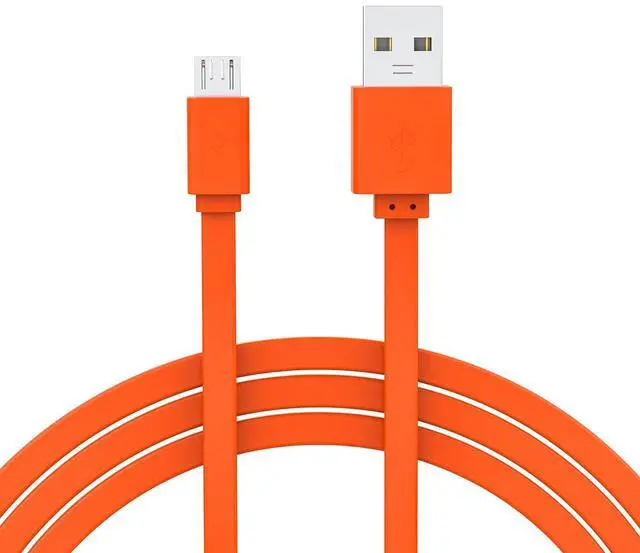 Main image of Replacement Flip 4 Charging Cable Micro USB Fast Charger Flat Power Cord Compatible with JBL Bluetooth Speaker Flip 3 4 GO Xtreme Charge 2+ Charge 3 Pulse 2 3 Clip 2 Micro II Micro Trip Speaker-Orange