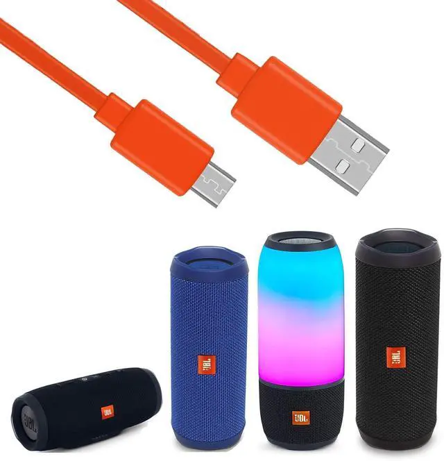 Alt view image 5 of 6 - Replacement Flip 4 Charging Cable Micro USB Fast Charger Flat Power Cord Compatible with JBL Bluetooth Speaker Flip 3 4 GO Xtreme Charge 2+ Charge 3 Pulse 2 3 Clip 2 Micro II Micro Trip Speaker-Orange