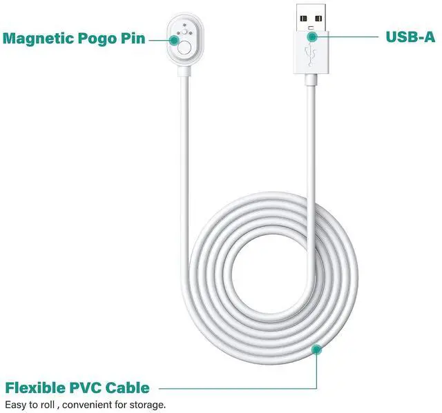 Alt view image 2 of 7 - 10-ft. Outdoor Magnetic Charging Cable Compatible with Arlo Ultra 1 2 Pro 3 4 5 2K - 3M White