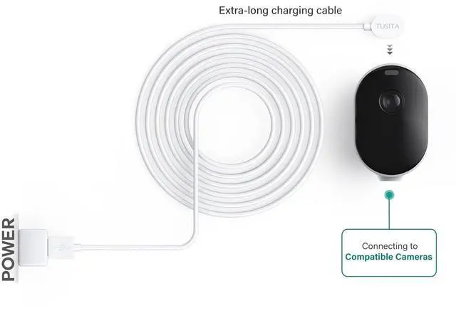 Alt view image 3 of 7 - 10-ft. Outdoor Magnetic Charging Cable Compatible with Arlo Ultra 1 2 Pro 3 4 5 2K - 3M White