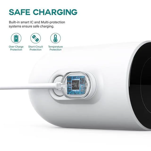 Alt view image 6 of 7 - 10-ft. Outdoor Magnetic Charging Cable Compatible with Arlo Ultra 1 2 Pro 3 4 5 2K - 3M White