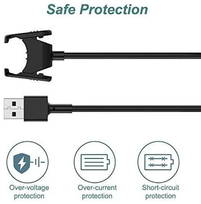Alt view image 4 of 6 - Charger for Fitbit Charge 4 & 3 Replacement Charging Cable Clip Cord for Fitbit Activity Tracker (3.3ft/1m) (2)