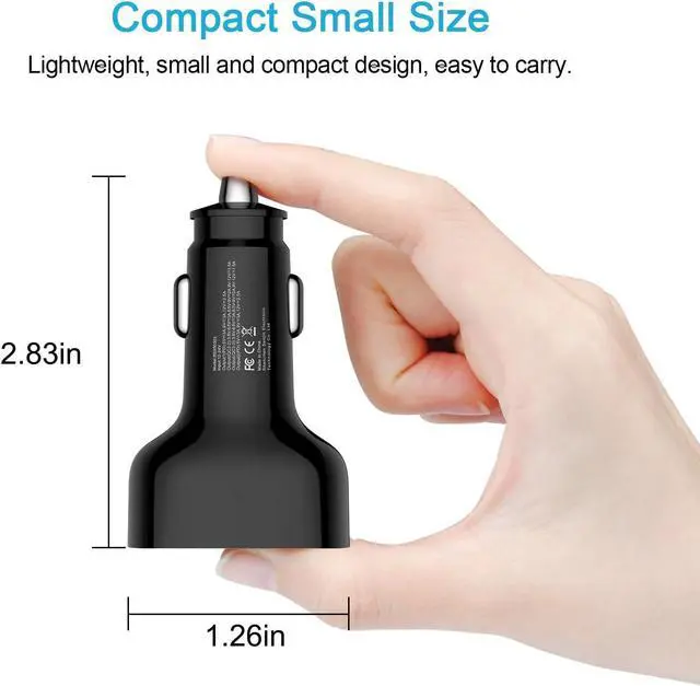 Alt view image 7 of 7 - Multi 4 Ports Fast Car Charger Adapter Auto Plug - USB C & USB A Quick Charging - Cigarette Lighter Cell Phone Automobile Charger for iPhone 16e 16 15 14 13 12 11  Galaxy S25 S24 S23 S22 S21