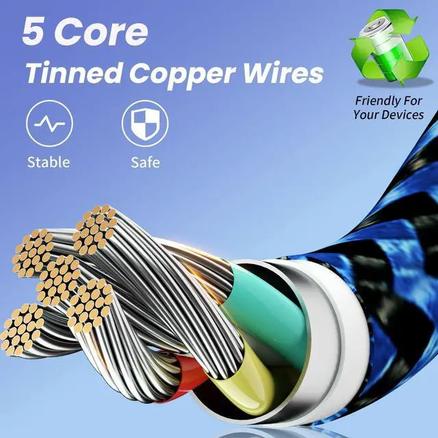 Alt view image 2 of 7 - Multi Charging Cable(3Pack 4FT) 3 in 1 Charging Cable for Multiple Devices USB-A Multi Charger Cord with Type-C Micro USB and IP Port for iPhone 16/15/14/13/iPad/Android/Tablets and More