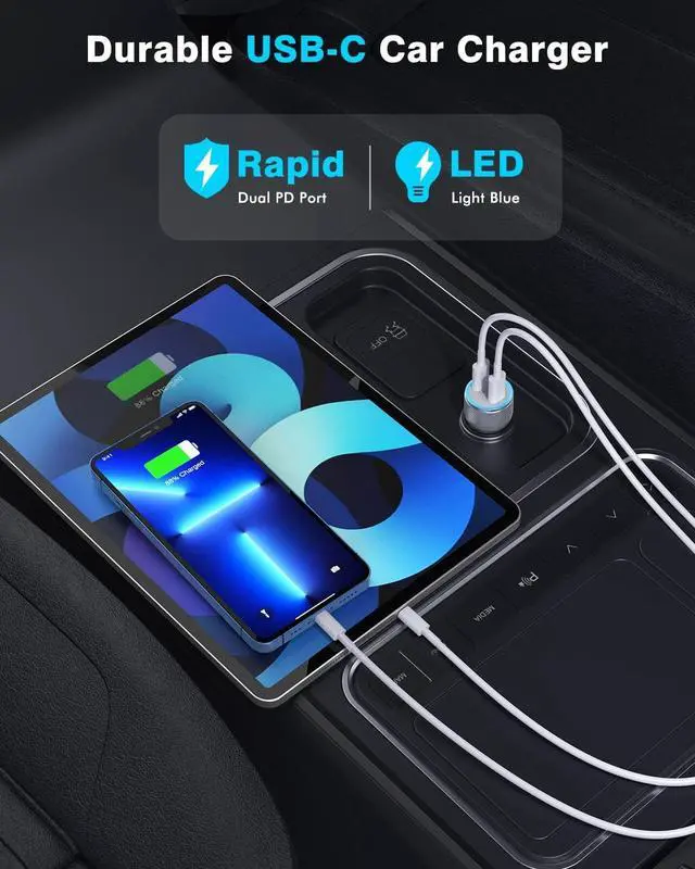 Alt view image 6 of 7 - iPhone Car Charger Dual USB C Fast Car Charger 40W Type C iPhone Charger Car Fast Charger iPhone+ 2pack 3.3ft Lightning Cable + 20W PD iPhone Charger Fast Charging for iPhone 14/13/12/11 Pro Max/iPad
