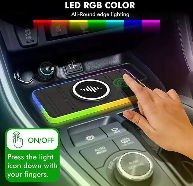 Alt view image 2 of 7 - Magnetic Wireless Car Charger Pad RGB 15W Wireless Car Charging Pad for Magsafe Wireless Charger for Car iPhone 16 15 14 13 12 11 Pro Max for  Galaxy S24/23/S22/S22+/S22 Ultra