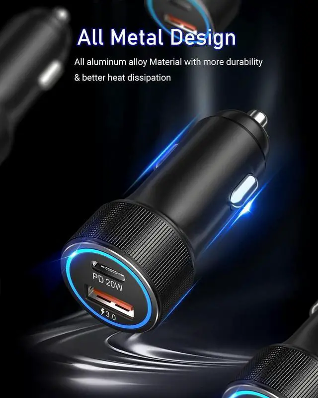 Alt view image 4 of 7 - USB C Car Charger 2 Pack 38W Cigarette Lighter Adapter 12V USB Outlet PD/QC Fast Charging Car Phone Charger Plug for iPhone 16 15 14 13 Pro Max iPad Android  S25 S24 S23 S22 Pixel 9 8