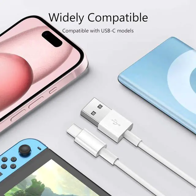 Alt view image 3 of 5 - 4 Pack Car Carplay Cable for iPhone 17 Air/16e 16 15 USB A to USB C Cable for iPhone 16 15 Pro Max 16 15 Plus for Carplay USB C iPad usb C Cables iPad Pro Air 5th 4th Mini 6th Gen Charger Cord