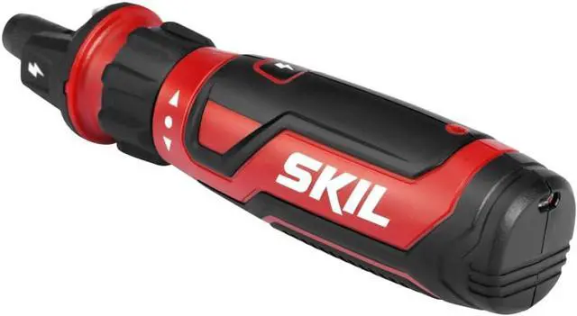 Alt view image 2 of 6 - SKIL Rechargeable 4V Cordless Screwdriver with Circuit Sensor Technology Includes 9pcs Bit 1pc Bit Holder USB Charging Cable - SD561201 Red