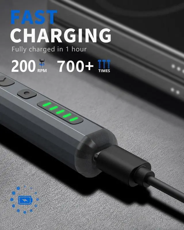 Alt view image 4 of 7 - Mini Electric Screwdriver Set 140-IN-1: Small Electric Screwdriver Cordless - 120 Precision Bits 5 Torque Settings LED Light Magnetic Power Screwdriver Repair Tool Kit for PC RC Electronics