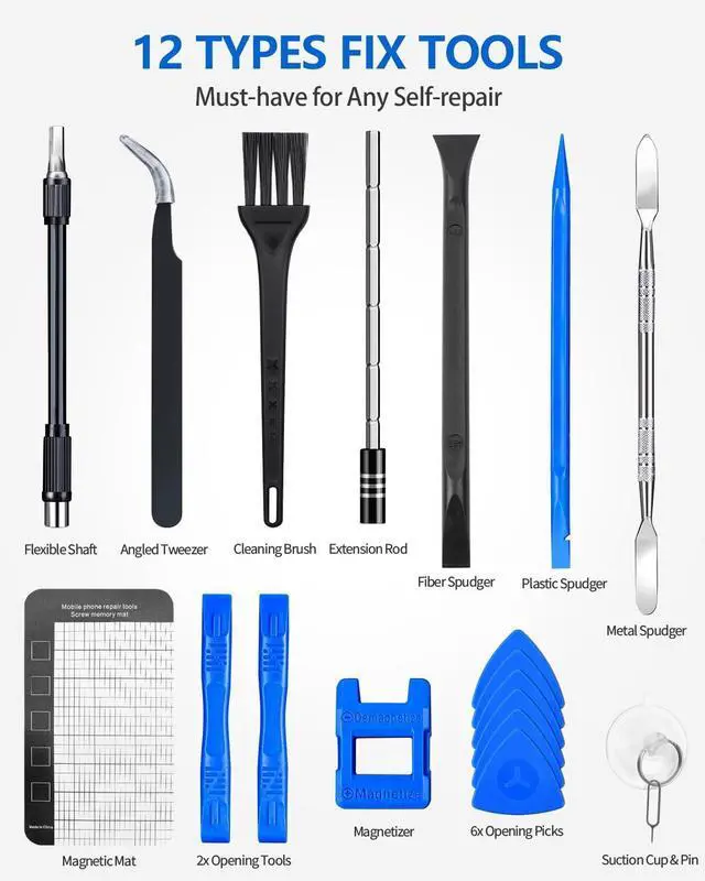 Alt view image 7 of 7 - Mini Electric Screwdriver Set 140-IN-1: Small Electric Screwdriver Cordless - 120 Precision Bits 5 Torque Settings LED Light Magnetic Power Screwdriver Repair Tool Kit for PC RC Electronics