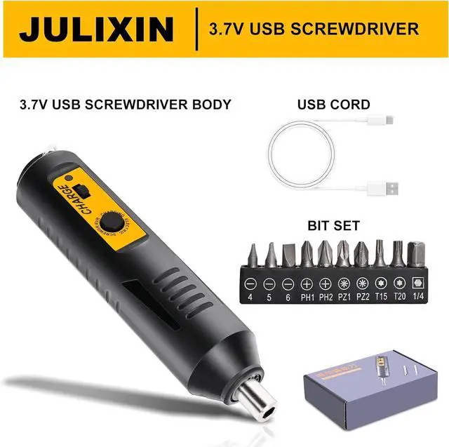 Alt view image 2 of 7 - Cordless Screwdriver Rechargeable  Compact Battery Operated Electric Screw Driver with Magnetic Bits Type-C Charging 12 Bits & Storage Box  Small Power Screwdriver for DIY & Repairs