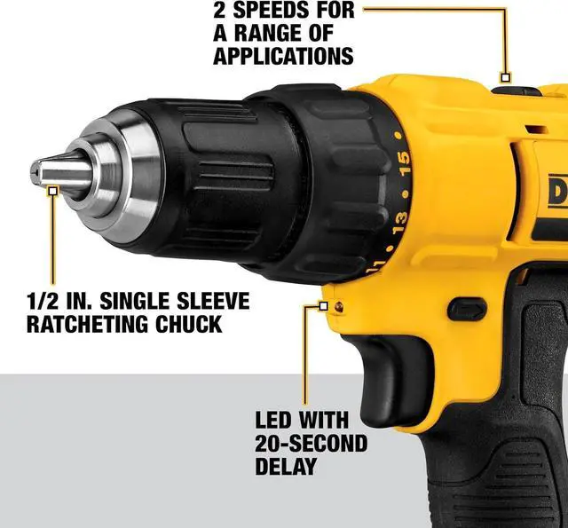 Alt view image 3 of 7 - 20V Max Cordless Drill/Driver Kit 2 Batteries and Charger Included (DCD771C2)