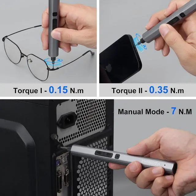 Alt view image 3 of 7 - SHARDEN Mini Electric Screwdriver 29 in 1 Small Electric Screw Driver Kit with 24 Magnetic Bits Precision Cordless Repair Tool for Phone Camera Laptop Watch