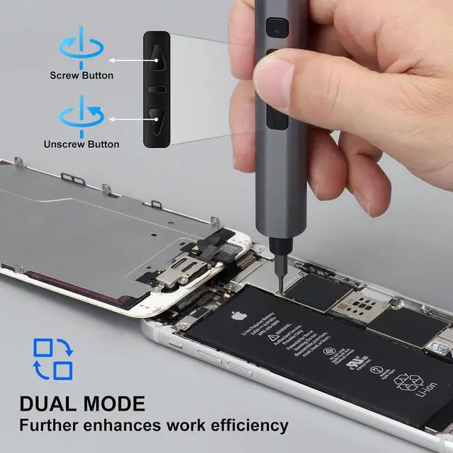 Alt view image 6 of 7 - SHARDEN Mini Electric Screwdriver 29 in 1 Small Electric Screw Driver Kit with 24 Magnetic Bits Precision Cordless Repair Tool for Phone Camera Laptop Watch