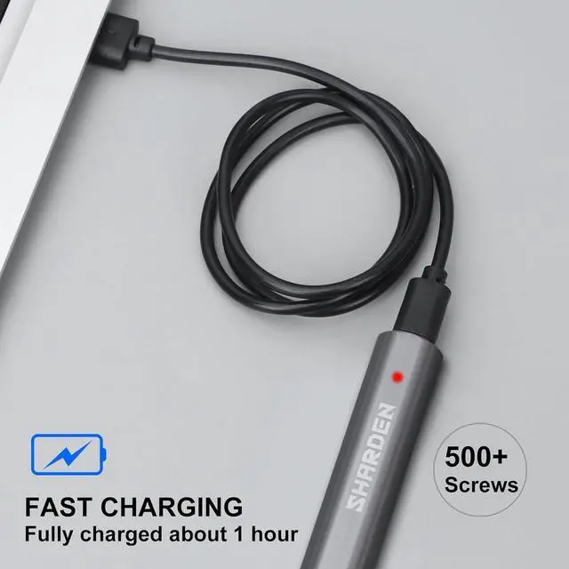 Alt view image 7 of 7 - SHARDEN Mini Electric Screwdriver 29 in 1 Small Electric Screw Driver Kit with 24 Magnetic Bits Precision Cordless Repair Tool for Phone Camera Laptop Watch