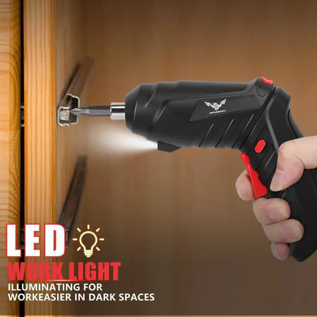 Alt view image 3 of 7 - 16 in 1 Electric Screwdriver Cordless Rechargeable Small Power Drill Set 3.6V Li-ion 3.5Nm Max Torque Electric Rotatable with LED Light Screwdriver for Home Office DIY Tools (Black)