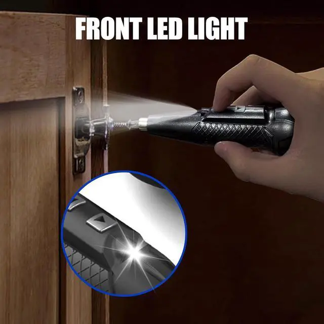 Alt view image 2 of 7 - 3.7V Cordless Electric Screwdriver Rechargeable portable Mini Rotary Home GadgetAutomatic Manual all in one with LED Light and USB- Type C Charging Cable Black