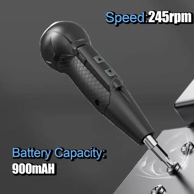 Alt view image 7 of 7 - 3.7V Cordless Electric Screwdriver Rechargeable portable Mini Rotary Home GadgetAutomatic Manual all in one with LED Light and USB- Type C Charging Cable Black