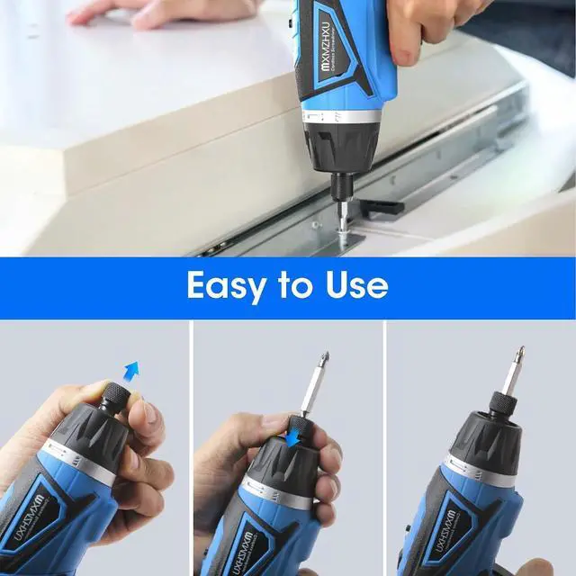 Alt view image 7 of 7 - Cordless Screwdriver 8V Electric Screwdriver with 2X 2000mAh Battery 6+1Torque 10N·m Max Rechargable Power Screwdriver 47pcs Bits LED Light Flexible Shaft