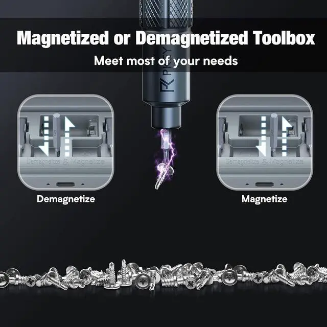 Alt view image 7 of 7 - Mini Electric Screwdriver Set Precision Electric Screwdriver Cordless with 28 Precision Magnetic Bits 3 Gears Torque Overload Protection Repair Tool Set for Phone Camera Laptop Watch