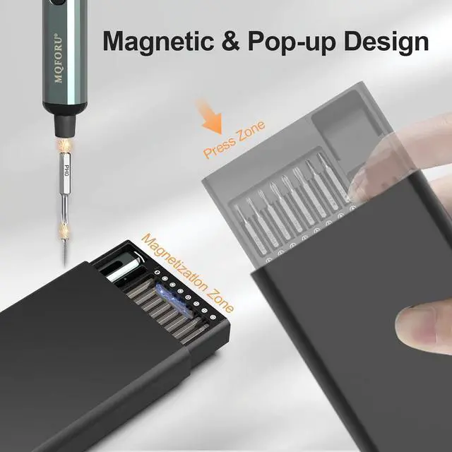 Alt view image 2 of 7 - Mini Electric Screwdriver 72 in 1 Precision Screwdriver Kit with 64 Magnetic Bits 5 Torque SettingsLED Screen Display Rechargeable Power Screwdriver for Precision Work Phone Watch Camera