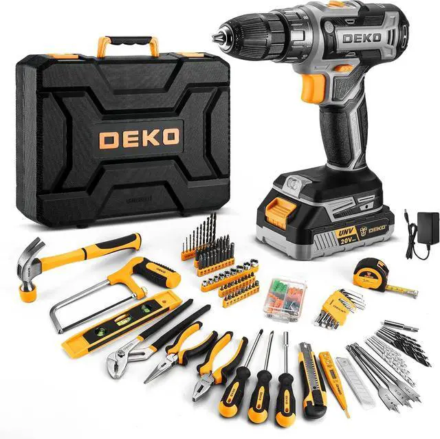 Main image of Cordless Drill Tool Kit Set: 20V Power Drill Tool Box with Battery Electric Drill Driver for Men Home Hand Repair Basic Toolbox Tools Sets Drills Case