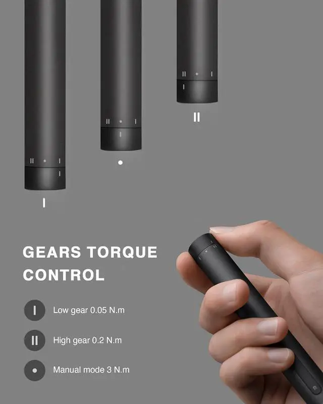 Alt view image 3 of 7 - Xiaomi Electric Precision Screwdriver All-metal Gearbox Powerful Magnetic Motor Rechargeable Lithium Battery S2 Steel Screwdriving Bits Type-C Charging Aluminium Alloy Case (Power Screwdriver)