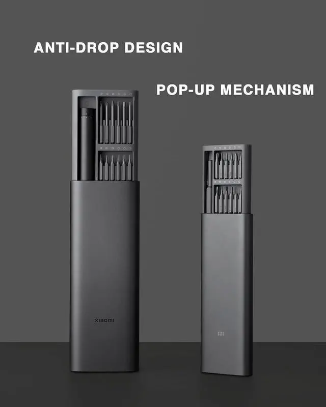 Alt view image 7 of 7 - Xiaomi Electric Precision Screwdriver All-metal Gearbox Powerful Magnetic Motor Rechargeable Lithium Battery S2 Steel Screwdriving Bits Type-C Charging Aluminium Alloy Case (Power Screwdriver)