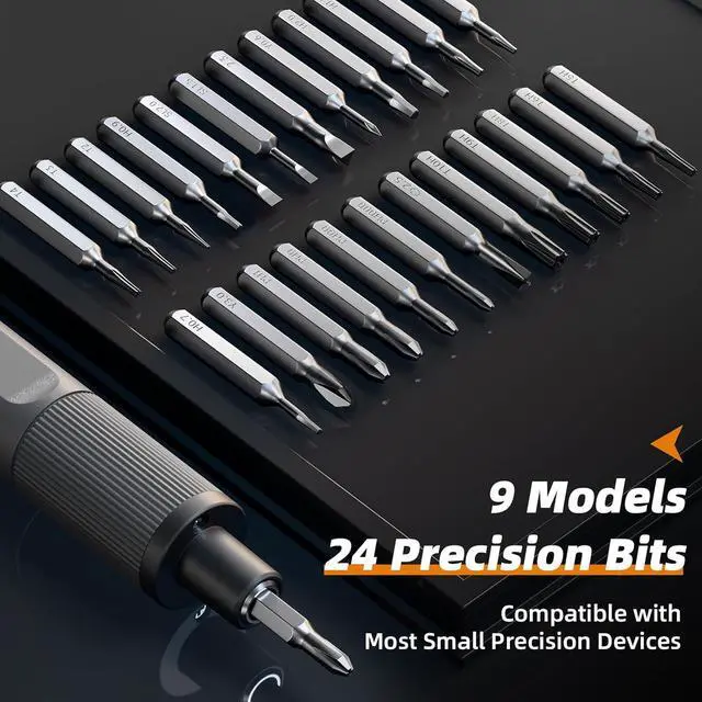 Alt view image 3 of 7 - Mini Electric Screwdriver Set 24-in-1 3.7V Precision Screwdriver Set USB-C Rechargeable Small Electric Screw Driver for Phone Camera Laptop Watch Metal Bits for Home DIY Projects