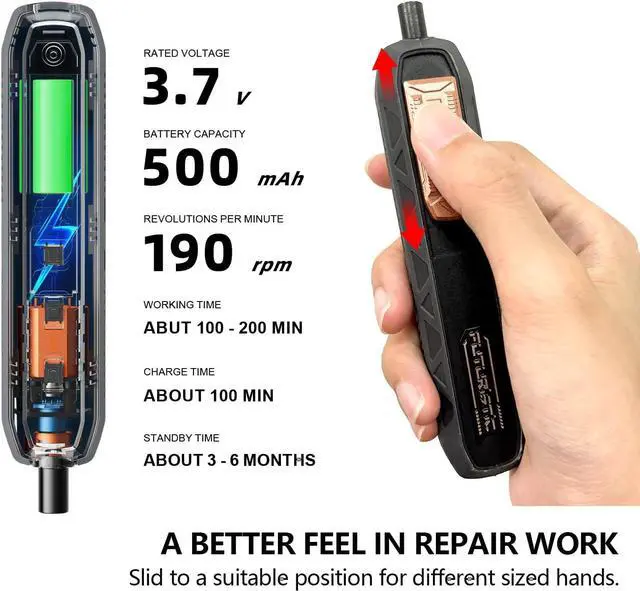 Alt view image 4 of 6 - Small Electric Screwdriver Set Smart 3 Torque Cordless Screwdriver Kit Compact Power Screwdrivers with 160 Precision Bits for Computer Laptop iPhone PS5 Xbox Watch Jewelry Eyeglasses