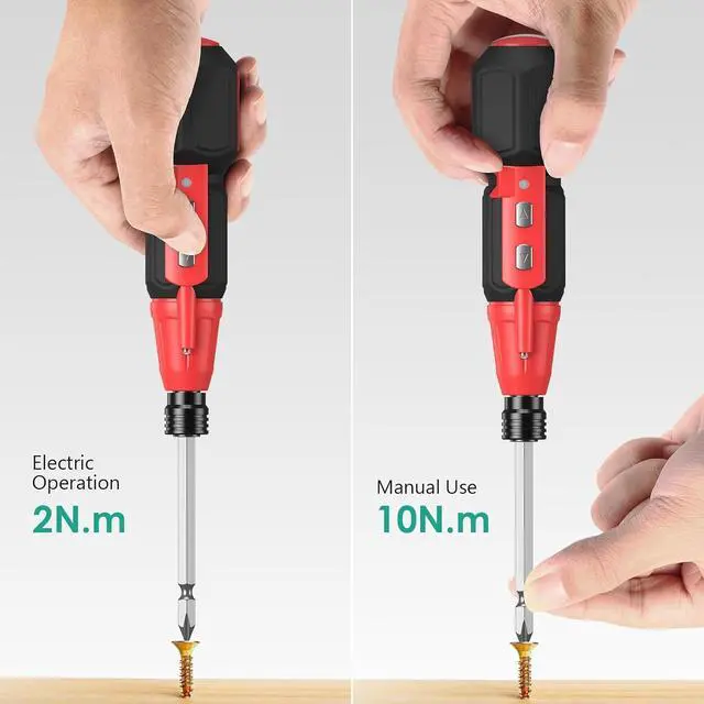 Alt view image 4 of 7 - Electric Screwdriver Set Rechargeable Cordless Screwdriver Power Screwdriver Small Repair Tool Kit with LED Light 1/4 Bit Holder for Phones Glasses Camera Laptop